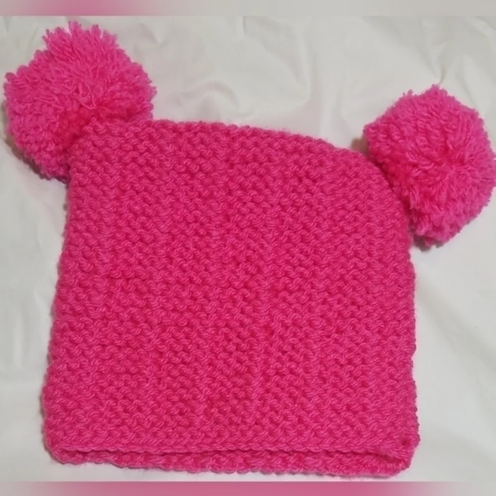 Girl's Knitted Pom-Pom Hat
